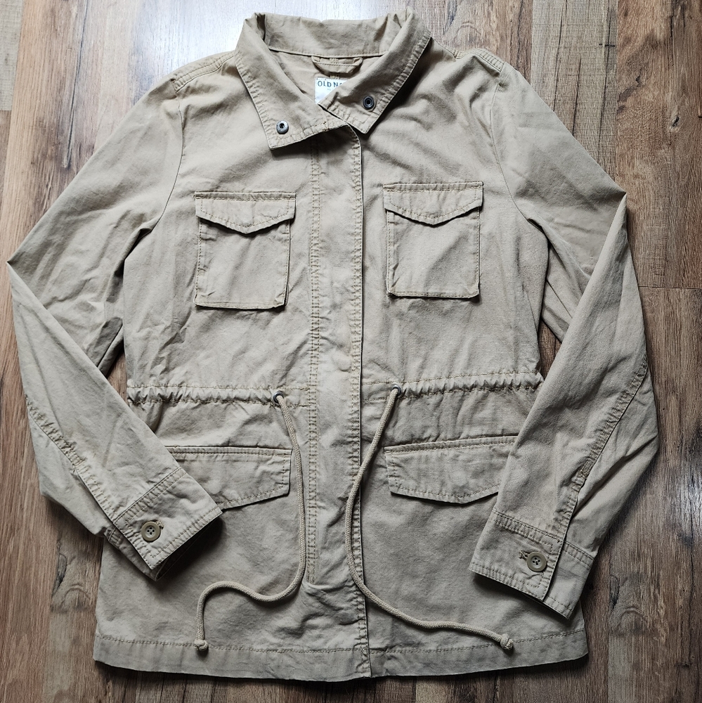 Women's Old Navy The Bailey Zip Front Field Jacket Basswood Brown Size Small